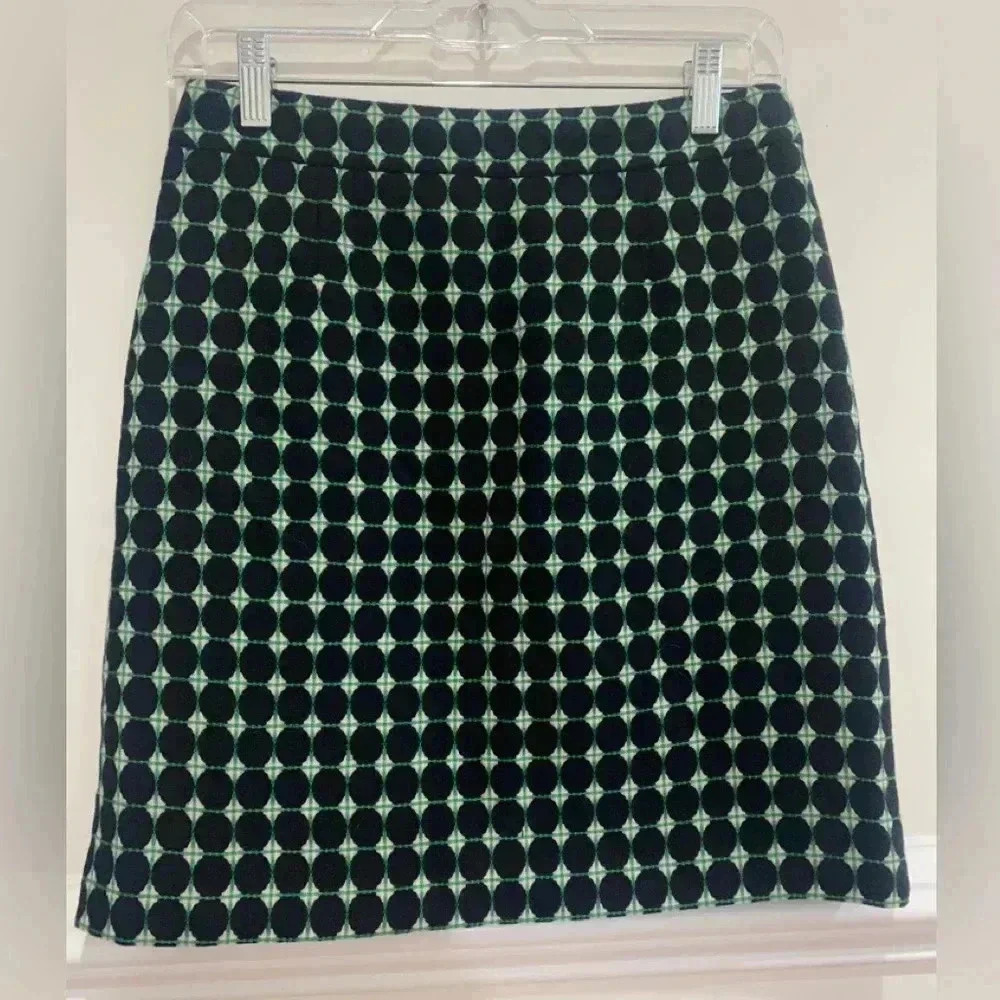 Hobbs London Wool Green and Black Mini Skirt Size 2 - Picture 2 of 9